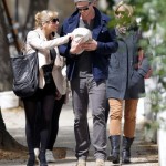 "Thor" star Chris Hemsworth and his wife Elsa Pataky take a walk through London, England on May 16, 2012 with their newborn daughter India Rose (born on May 11, 2012). They were joined by Chris and Elsa's family.