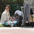 Jessica Alba and Cash Warren at the park with their daughters Honor and Haven May 12