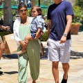 Kourtney Kardashian with Scott Disick and Mason at the Calabasas Commons in Calabasas, CA - May 23
