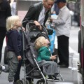 Actress Naomi Watts and her sons Alexander and Samuel stopping to get ice cream while on a walk in New York City, New York on May 9, 2012.
