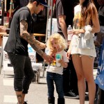 Pete Wentz enjoys a fun Sunday with girlfriend Megan Camper and his son Bronx at the Farmer's Market Pete Wentz enjoys a fun Sunday with girlfriend Megan Camper and his son Bronx at the Farmer's Market
