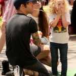 Pete Wentz enjoys a fun Sunday with girlfriend Megan Camper and his son Bronx at the Farmer's Market Pete Wentz enjoys a fun Sunday with girlfriend Megan Camper and his son Bronx at the Farmer's Market