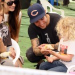 Pete Wentz enjoys a fun Sunday with girlfriend Megan Camper and his son Bronx at the Farmer's Market Pete Wentz enjoys a fun Sunday with girlfriend Megan Camper and his son Bronx at the Farmer's Market