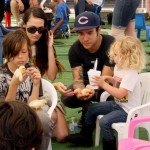Pete Wentz enjoys a fun Sunday with girlfriend Megan Camper and his son Bronx at the Farmer's Market Pete Wentz enjoys a fun Sunday with girlfriend Megan Camper and his son Bronx at the Farmer's Market