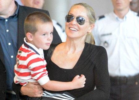 Sharon Stone Lands In Paris With Son Quinn 0629