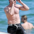 Hugh Jackman Hits The Beach With His Kids 0621