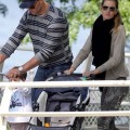 Tom Brady and Gisele Bundchen taking Benjamin to the park in Boston - June 1