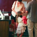 Date night at the movies for mom Katie Holmes and daughter Suri Cruise in New York, NY on June 23rd, 2012.