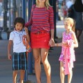 Glum-Faced Heidi Klum Takes Kids Out To Dinner 0710