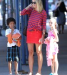 Glum-Faced Heidi Klum Takes Kids Out To Dinner 0710