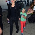 Kingston Rossdale Rocks Green Hair While Traveling With Gwen Stefani 0725