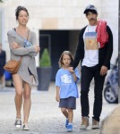 Red Hot Chili Peppers singer Anthony Kiedis spends his free time playing with his son Everly Bear on playground in a park in Prague, Czech Republic on August 26, 2012. Anthony, his girlfriend and Everly chased each other around on the grass.