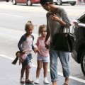 Halle Berry takes her daughter Nahla and a friend to the movies in Hollywood, California on August 25th, 2012.