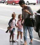 Halle Berry takes her daughter Nahla and a friend to the movies in Hollywood, California on August 25th, 2012.