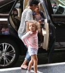 Halle Berry takes her daughter Nahla and a friend to the movies in Hollywood, California on August 25th, 2012.