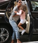 Halle Berry takes her daughter Nahla and a friend to the movies in Hollywood, California on August 25th, 2012.