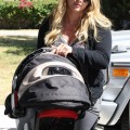 Hilary Duff takes her baby boy Luca to pilates in Los Angeles, CA on August 28th, 2012.