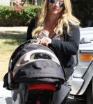 Hilary Duff takes her baby boy Luca to pilates in Los Angeles, CA on August 28th, 2012.