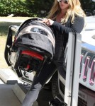 Hilary Duff takes her baby boy Luca to pilates in Los Angeles, CA on August 28th, 2012.