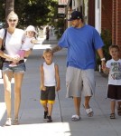 Kevin Federline and his longtime girlfriend Victoria Prince took their daughter Jordan Kay and his boys Sean and Jayden to get their hair cut at The Yellow Balloon salon in Studio City, California on August 15, 2012.
