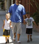 Kevin Federline and his longtime girlfriend Victoria Prince took their daughter Jordan Kay and his boys Sean and Jayden to get their hair cut at The Yellow Balloon salon in Studio City, California on August 15, 2012.