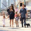 Matthew McConaughey takes the day with his family on the coast in New York, New York on August 26th, 2012. Pregnant wife Camila Alves held onto Vida while Matthew clutched onto Levi.