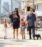 Matthew McConaughey takes the day with his family on the coast in New York, New York on August 26th, 2012. Pregnant wife Camila Alves held onto Vida while Matthew clutched onto Levi.