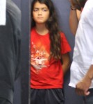 Michael Jackson's kids Paris, Prince and Blanket arriving with their bodyguards at their lawyers office in West Hollywood, California on August 13, 2012. The kids are in the middle of an ugly custody battle with the Jackson family.