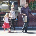 Michelle Williams and boyfriend Jason Segel picking up her daughter Matilda from school in Los Angeles, California on August 27, 2012. Afterwards they all went out to get a treat at KindKreme Organic Ice Cream and Frozen Yogurt in Studio City, California.