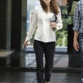 ewlywed actress Natalie Portman is pictured here wearing her wedding ring as she exits an office building in Beverly Hills, California on August 10, 2012. Portman recently married Benjamin Millepied during a private Jewish ceremony in Big Sur with family and friends.