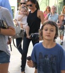 Victoria Beckham was seen leaving Giggles N' Hugs restaurant after a birthday party with daughter Harper in Century City, California on August 26th, 2012.