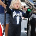 Gwen Stefani and Gavin Rossdale's son Zuma pumping gas while out with his nanny in Sherman Oaks, California on August 23, 2012. Zuma was even sporting some kind of superhero outfit
