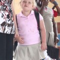 'Here Comes Honey Boo Boo' star Alana Thompson waiting with her teacher for her ride home from school in McIntyre, Georgia on September 12, 2012.