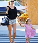 Victoria's Secret model Alessandra Ambrosio and daughter Anja Mazur were seen grabbing Pinkberry in Los Angeles, California on September 13, 2012.