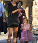 Victoria's Secret model Alessandra Ambrosio and daughter Anja Mazur were seen grabbing Pinkberry in Los Angeles, California on September 13, 2012.