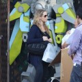Elizabeth Berkley, her husband Greg Lauren and their new born son Sky Lauren out shopping at Bel Bambini in Beverly Hills, California on September 17, 2012.