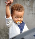 Alicia Keys and her son Egypt leave the ITV studios in London, England on September 26, 2012.