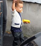 Alicia Keys and her son Egypt leave the ITV studios in London, England on September 26, 2012.