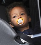 Alicia Keys and her son Egypt leave the ITV studios in London, England on September 26, 2012.