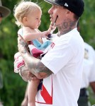 Pink and husband Carey Hart spotted out with their daughter Willow in New York City, New York on September 17, 2012.