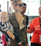 Kate Hudson carries her son Bingham through the airport in Toronto, Canada on September 10, 2012.