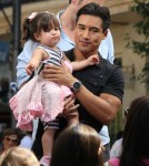 Mario Lopez brings his daughter Gia to meet Elmo from Sesame Street on the show EXTRA in Los Angeles, California on September 20, 2012.