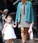 Sarah Jessica Parker helps her daughters Marion and Tabitha into a car in New York City, NY on September 16th, 2012.
