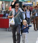 Liev Schreiber spends some quality father son time with his boys Alexander and Samuel in New York City, NY on September 24th, 2012.