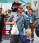 Liev Schreiber spends some quality father son time with his boys Alexander and Samuel in New York City, NY on September 24th, 2012.