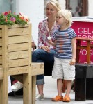 Naomi Watts, her mother Miv and two sons Alexander and Samuel take their dog Bob out for ice cream in New York City, New York on September 6, 2012.