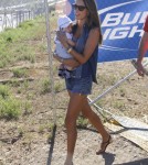 Alessandra Ambrosio and her family, hubby Jamie Mazur and daughter Anja, enjoy rides at the Malibu Chili Cook Off in Malibu, California on September 2nd, 2012.