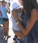 Alessandra Ambrosio and her family, hubby Jamie Mazur and daughter Anja, enjoy rides at the Malibu Chili Cook Off in Malibu, California on September 2nd, 2012.