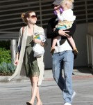 Amy Adams and her fiance, Darren Le Gallo, took their daughter Aviana Le Gallo on a shopping trip to Pavilions market in Beverly Hills, California on September 29, 2012.