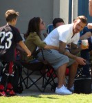 It was 'Soccer Sunday' for the Beckham's as David and Victoria played around while watching boys Brooklyn and Romeo kick the ball around the field in Brentwood, CA on September 23rd, 2012.